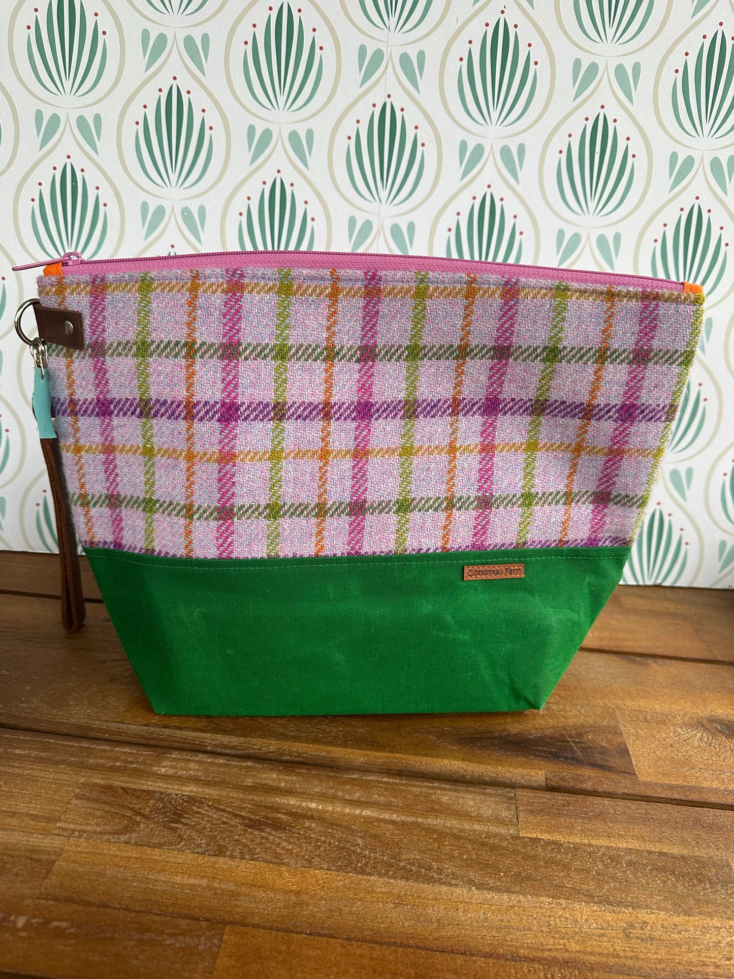 Large Harris Tweed Zipper Bag