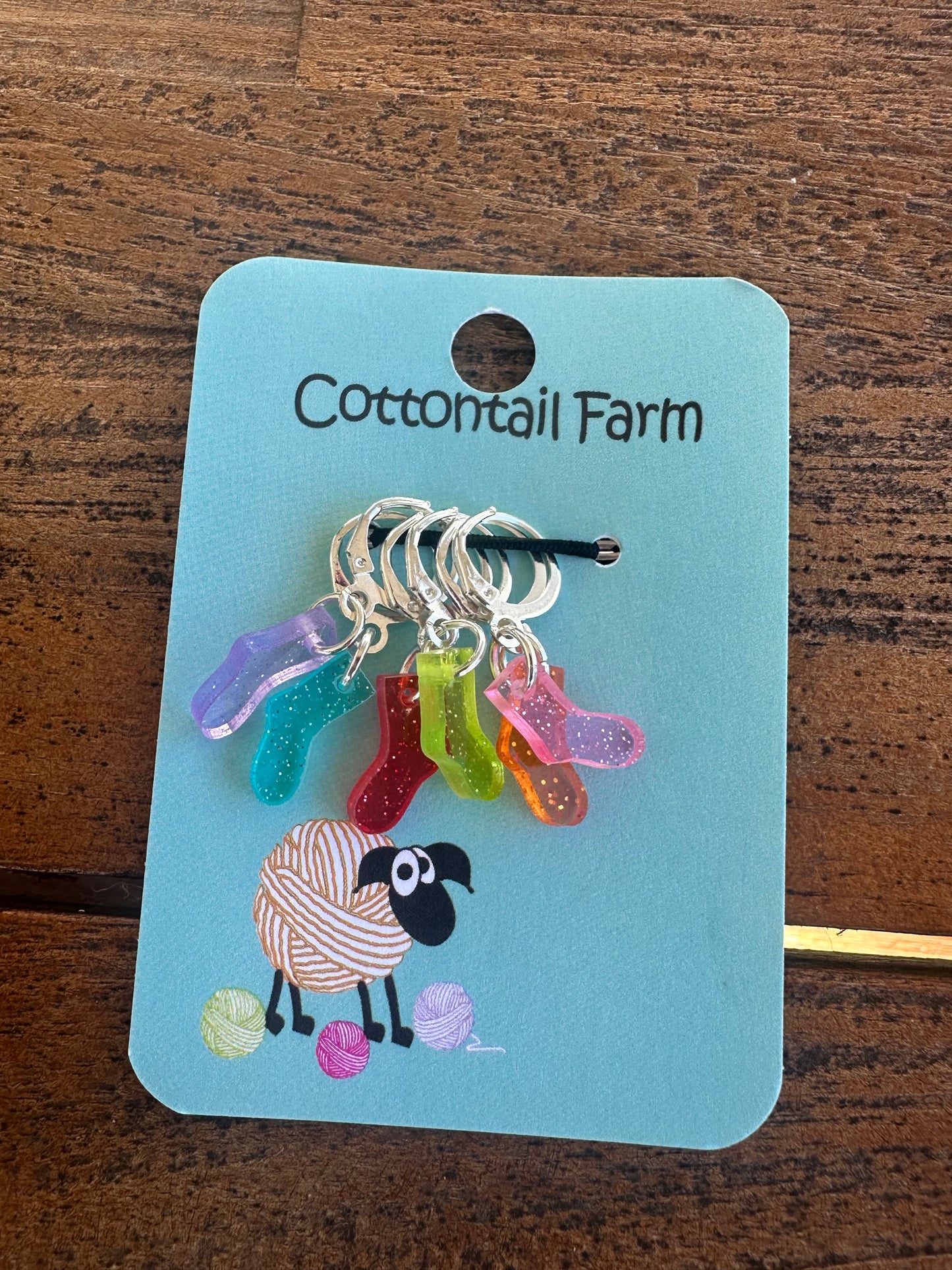 Sock Glitter Stitch Markers