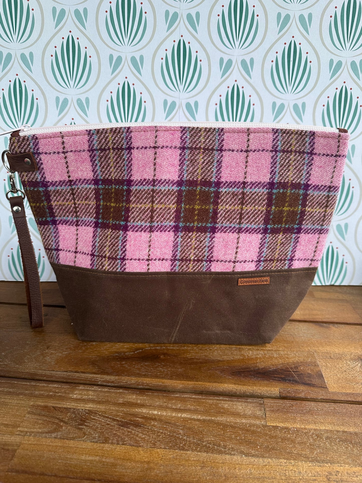 Large Harris Tweed Zipper Bag