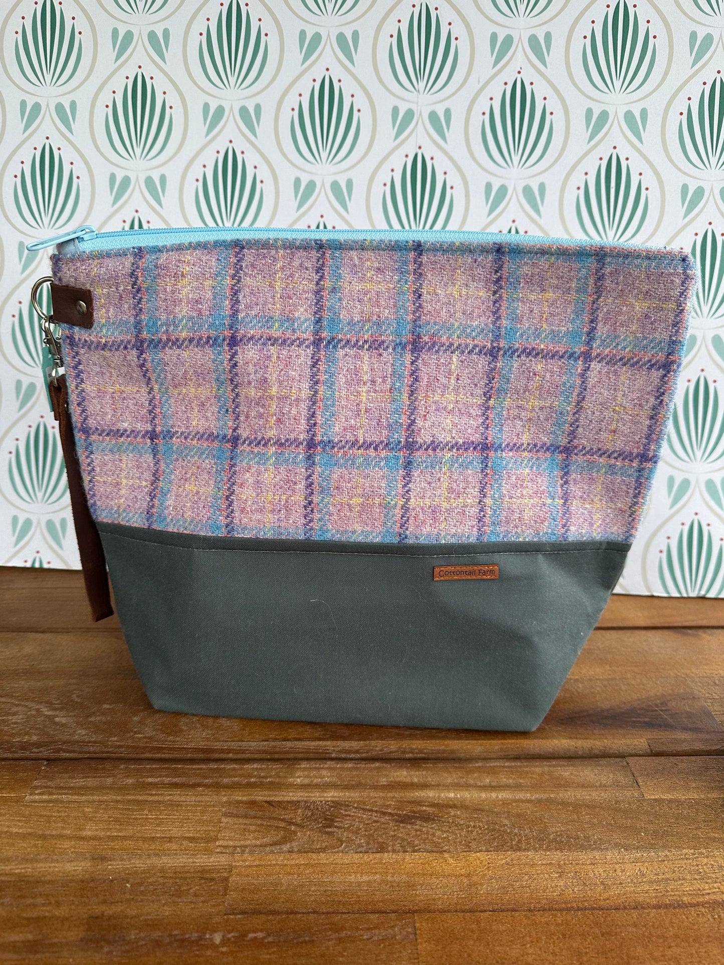 Large Harris Tweed Zipper Bag