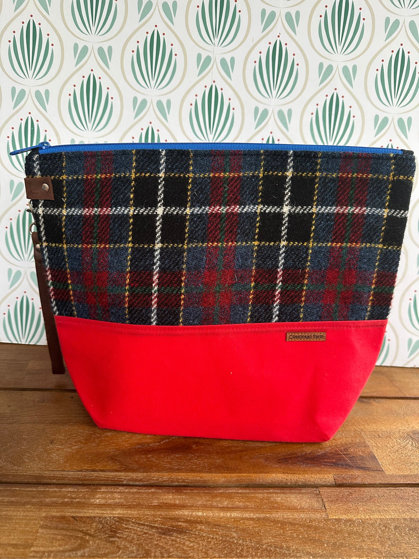Large Harris Tweed Zipper Bag