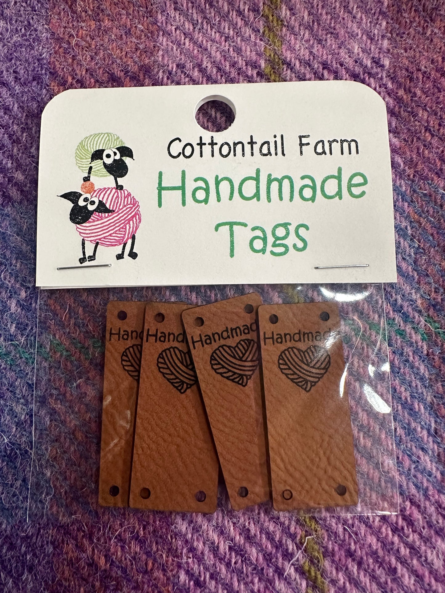 Heart Faux Leather Handmade Tags