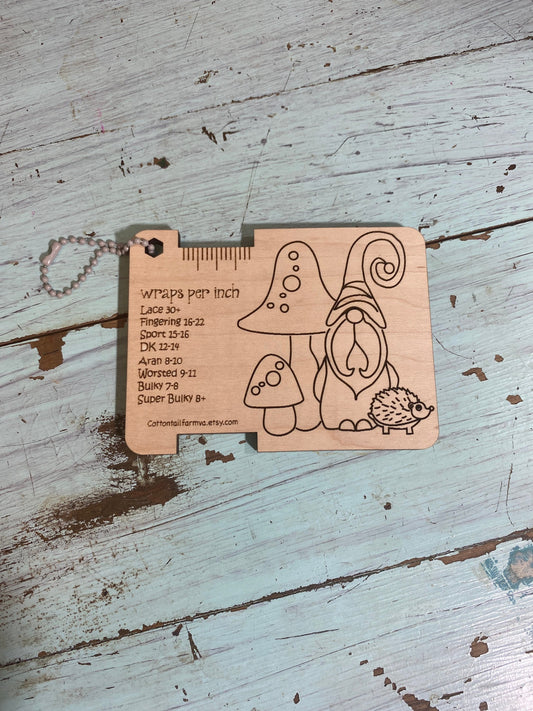 Wraps per inch gauge, yarn tool, knitting tool, WPI tool, Spinning gauge, spinners control card