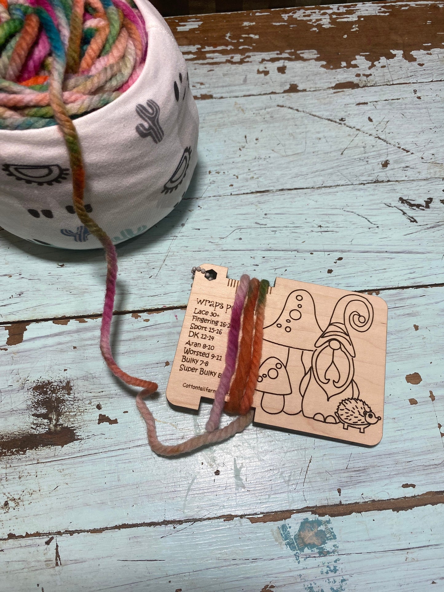 Wraps per inch gauge, yarn tool, knitting tool, WPI tool, Spinning gauge, spinners control card