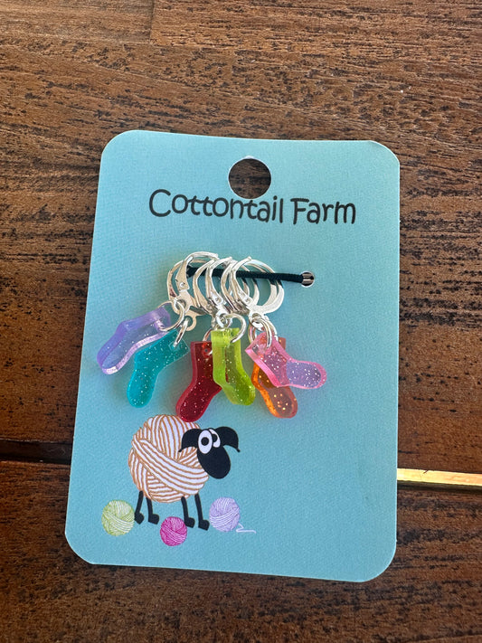 Sock Glitter Stitch Markers