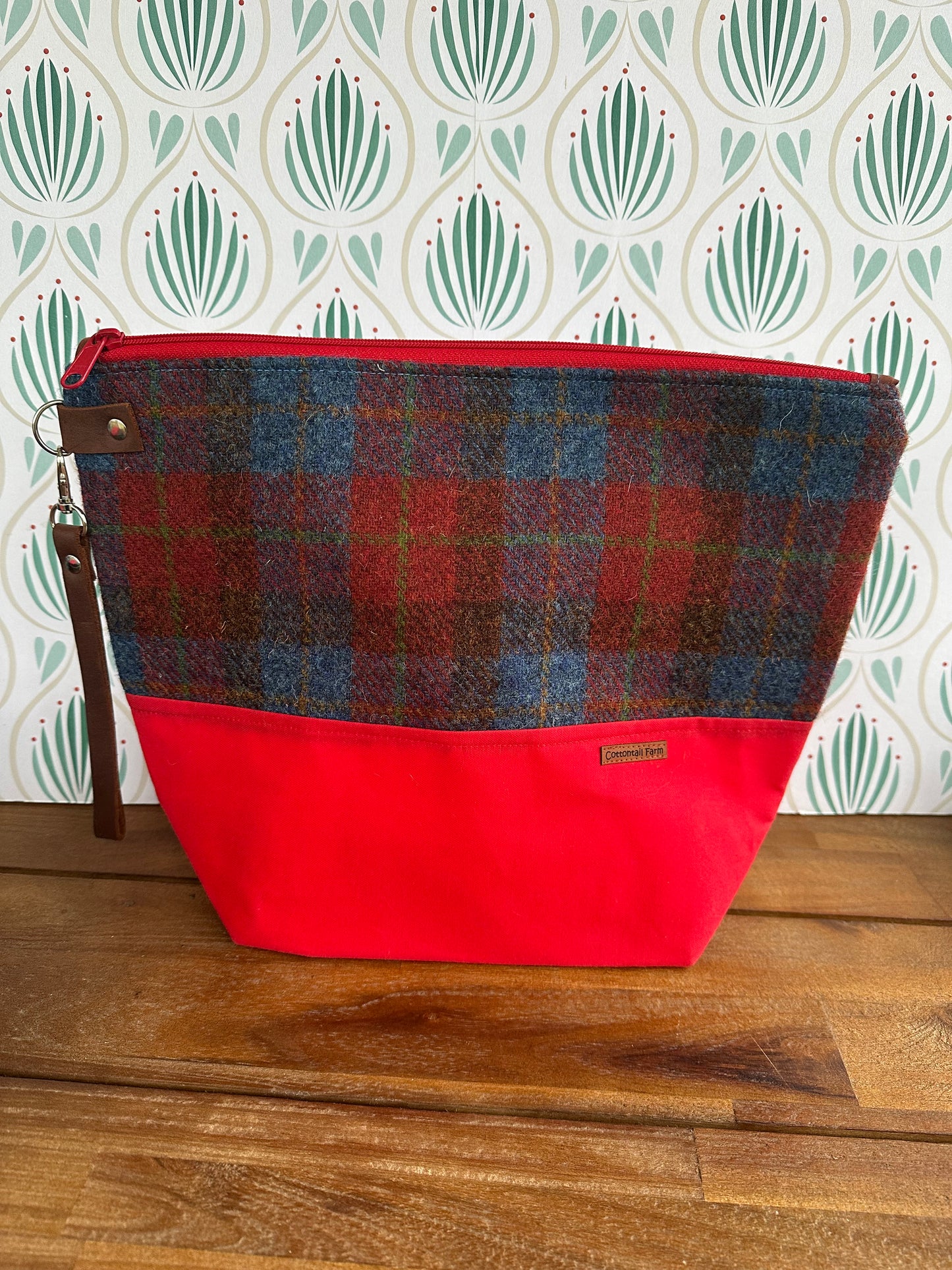 Large Harris Tweed Zipper Bag