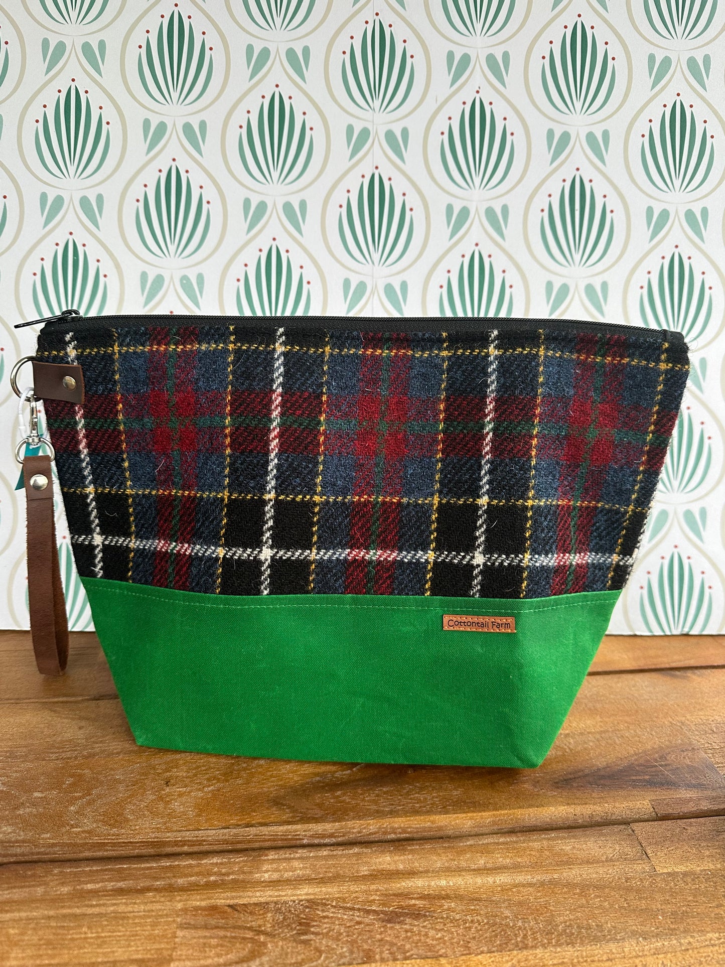 Large Harris Tweed Zipper Bag