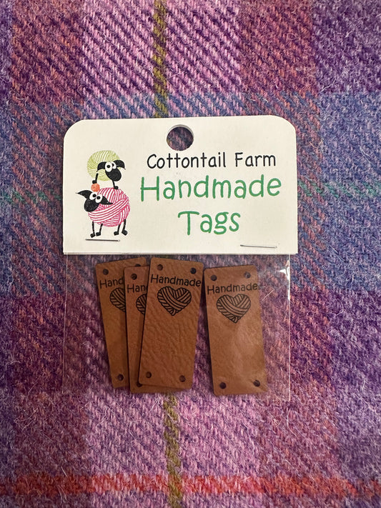 Heart Faux Leather Handmade Tags