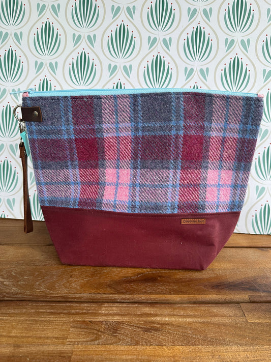 Large Harris Tweed Zipper Bag